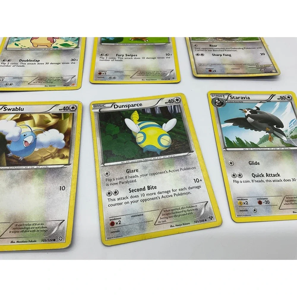 Pokemon Cards Lot of 6 Kids OS Multicolor Normal Type TCG Bundle Collectible
